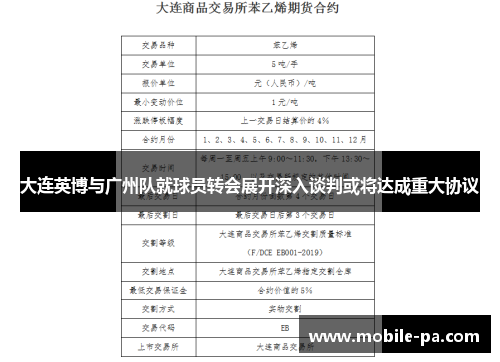 大连英博与广州队就球员转会展开深入谈判或将达成重大协议