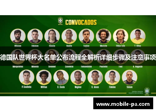 德国队世界杯大名单公布流程全解析详细步骤及注意事项 德国队世界杯大名单公布流程全解析详细步骤及注意事项